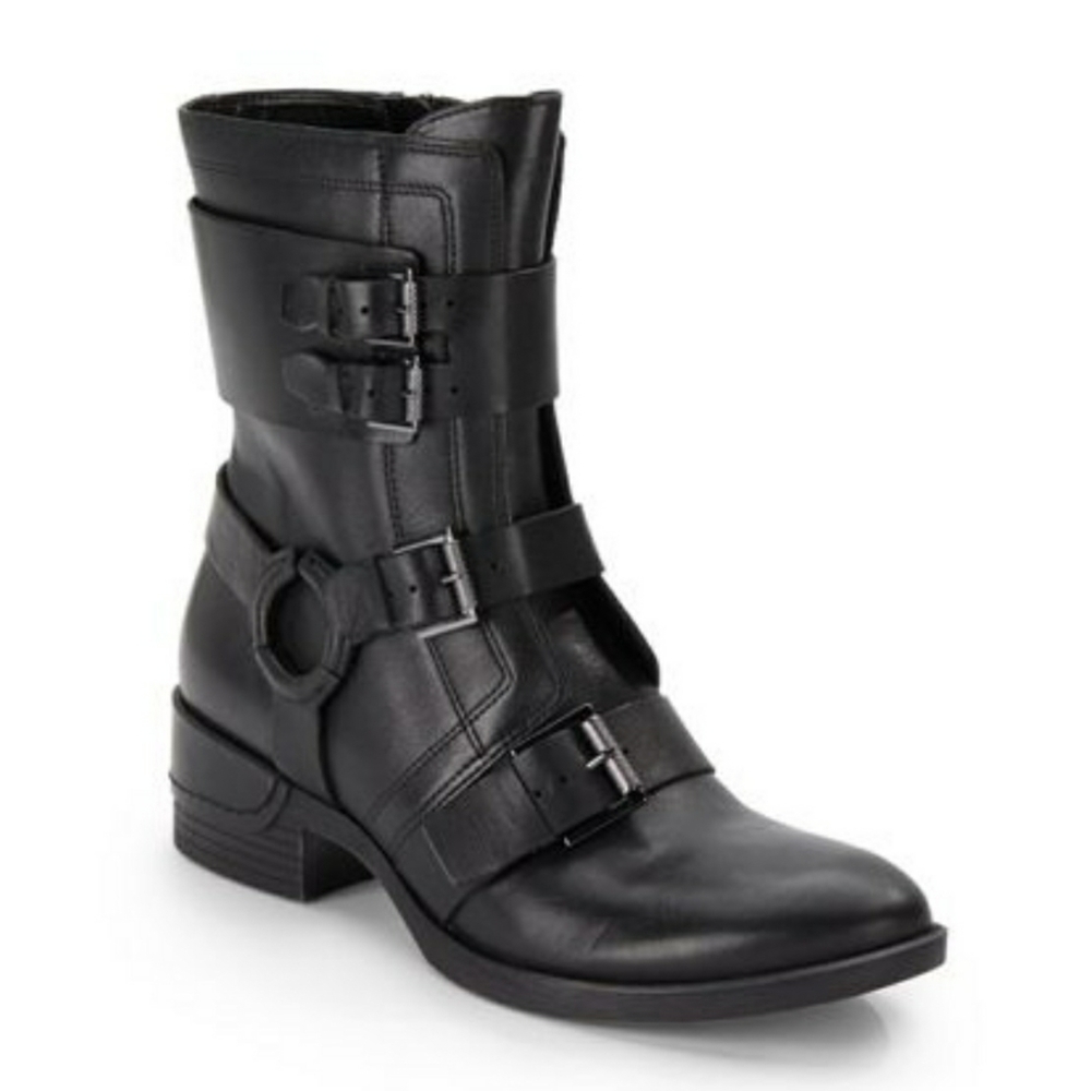 Kenneth Cole Laila black buckle calf boots